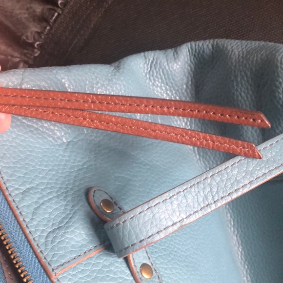 FOSSIL Pebble Leather blue Tote bag 💼 - Picture 7 of 16